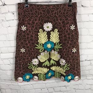 Sweet by Miss Me Fully Embroidered & lined skirt Size Small EUC